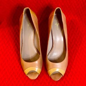 Cole Haan Size 10B Tan Peep Toe Pump